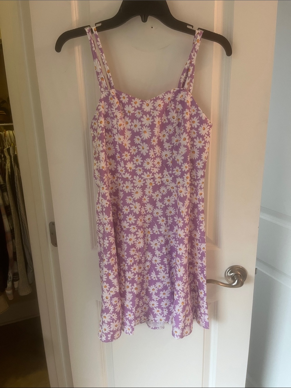 SHEIN Purple Floral Daisy Smocked Sundress